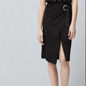 Mango MNG Suit sz 2 faux suede wrap skirt